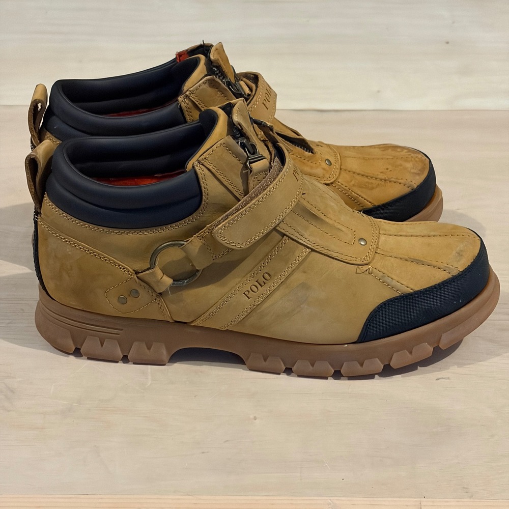 Polo Ralph Lauren Conquest II Boots Tan Black Waterproof Oslo Ranger 90s Men 14D